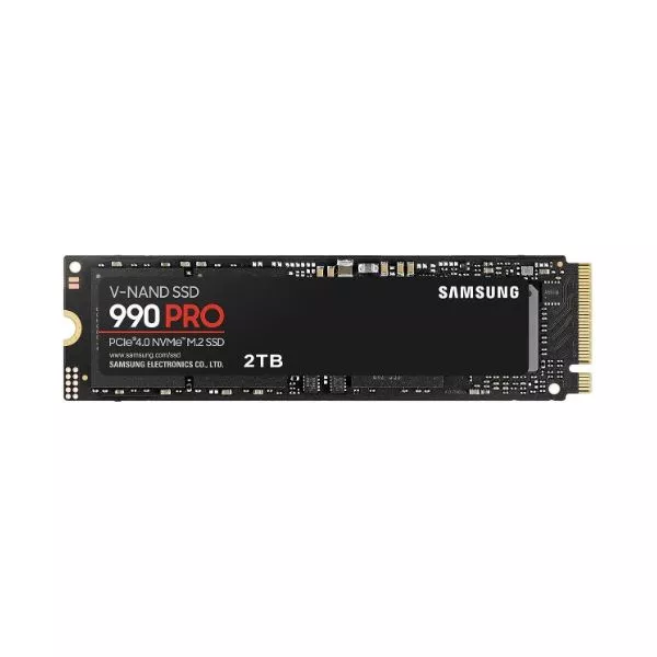 M.2 NVMe SSD 2.0TB  Samsung SSD 990 PRO, PCIe4.0 x4 / NVMe2.0, M2 Type 2280 form factor, Seq. Read: 7450 MB/s, Seq. Write: 6900 MB/s, Max Random 4k: R