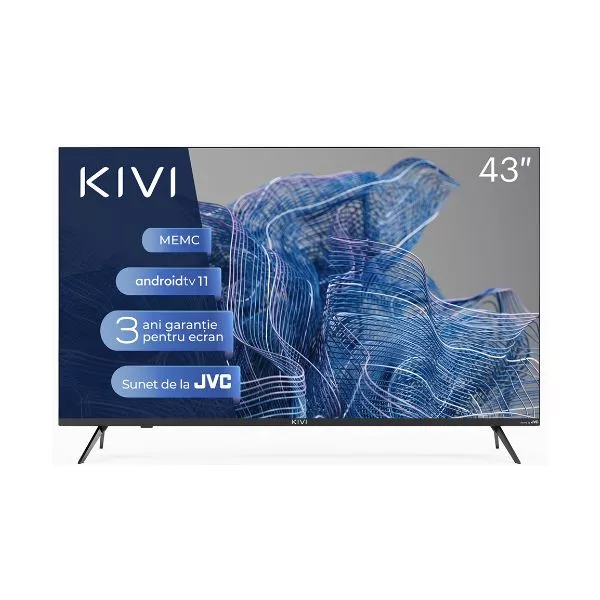 43" LED SMART TV KIVI 43U750NB, Real 4K, 3840x2160, Android TV, Black