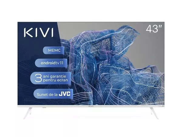 43" LED SMART TV KIVI 43U750NW, Real 4K, 3840x2160, Android TV, White