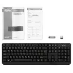 Wireless Keyboard SVEN KB-C2200W, Fullsize layout, Splash proof, Fn key, Nano rec., 2.4GHz, Black