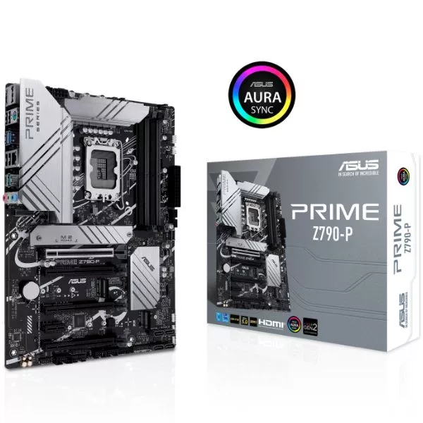 ASUS PRIME Z790-P, Socket 1700, 15Phases, Intel® Z790 (13/12th Gen CPU), CPU iGPU, HDMI, DP, Dual 4xDDR5-7200, 4xPCIe x16 5.0, 4xSATA3, RAID, 3xM.2 4.