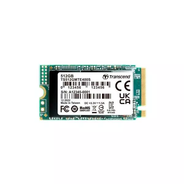 M.2 NVMe SSD 512GB Transcend MTE400S [42mm, PCIe 3.0 x4, R/W:2000/900MB/s, 53/235K IOPS, 200TBW] фото