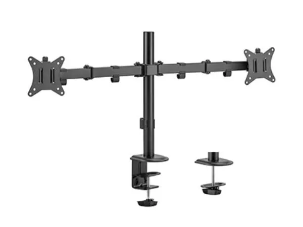 Arm for 2 monitors 17"-32"  Gembird MA-D2-01, Adjustable desk 2-display mounting arm (rotate, tilt, swivel),  VESA 75/100, up to 9 kg, black