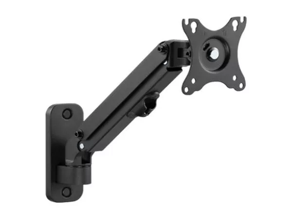 Monitor wall mount arm for 1 monitor up to 27"  Gembird MA-WA1-01, Adjustable wall display mounting arm (rotate, tilt, swivel),  VESA 75/100, up to 9