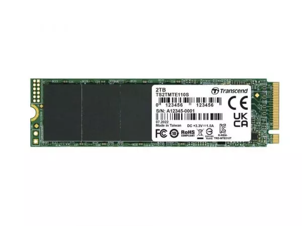 M.2 NVMe SSD 2.0TB Transcend 110S [PCIe 3.0 x4, R/W:2500/1700MB/s, 200/250K IOPS, 800TBW, 3DTLC] фото