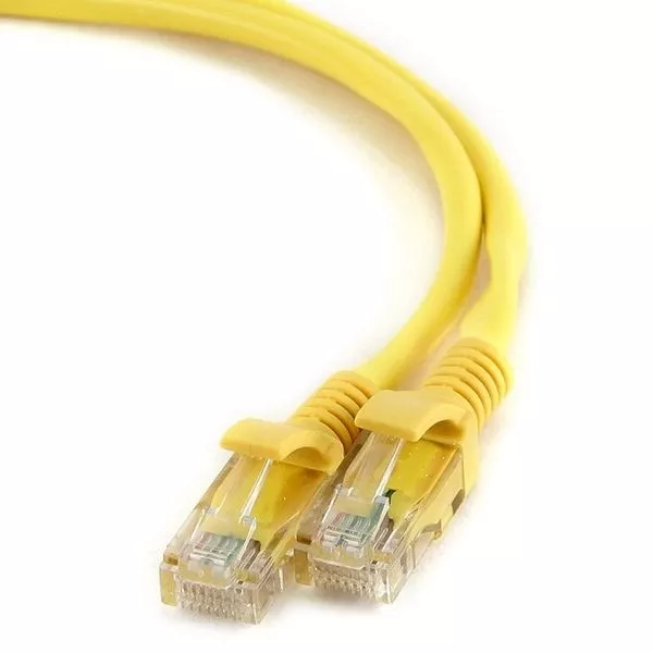 Patch Cord Cat.5E, 2m, Yellow, molded strain relief 50u" plugs