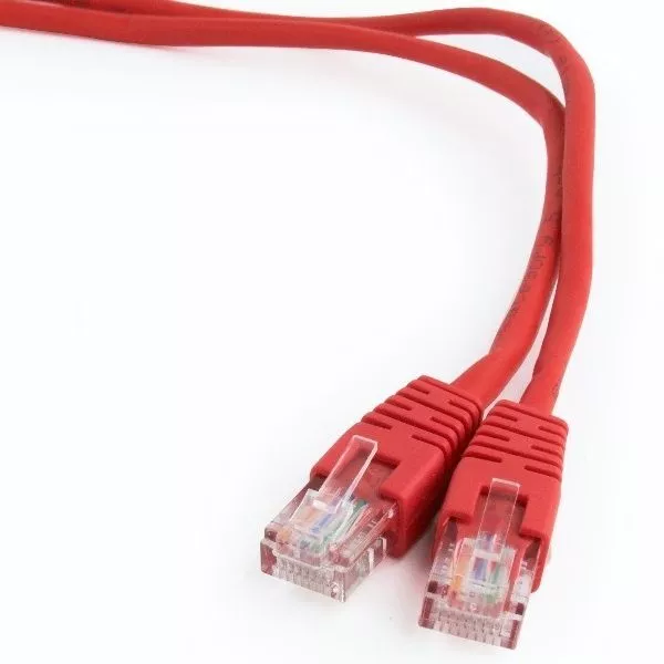 FTP Patch Cord  1m, Red, PP22-1M/R, Cat.5E, molded strain relief 50u" plugs
