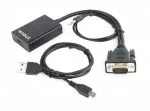 Adapter VGA M to HDMI F, Cablexpert "A-VGA-HDMI-01", VGA into digital HDMI + 3.5 mm audio