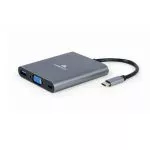 Adapter 6-in-1: USB3 port, 4K HDMI and Full HD VGA video, stereo audio, card reader and USB Type-C PD charge support фото
