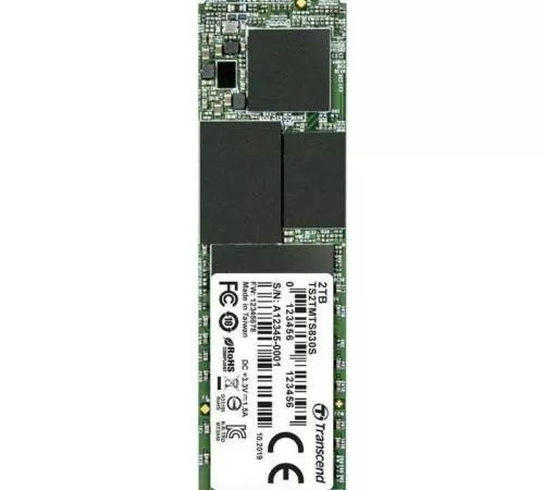 M.2 SATA SSD 2.0TB Transcend "TS2TMTS830S" [80mm, R/W:560/520MB/s, 90K/85K IOPS, SM2258, 3DTLC] фото