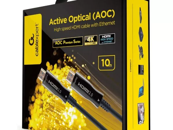 Cable HDMI to HDMI Active Optical 10.0m Cablexpert, 4K UHD at 60Hz, CCBP-HDMI-AOC-10M-02