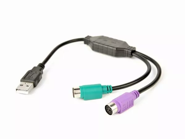 Converter cable USB2.0-PS/2 - Cablexpert - UAPS12-BK, 0.3m, USB to two PS/2 ports (keyboard & mouse)