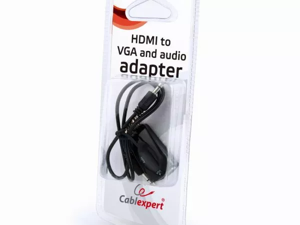 Adapter DP M to VGA F, Cablexpert "AB-DPM-VGAF-02", Black, Blister, Display port male to VGA female