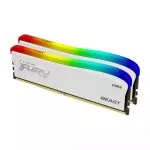 32GB (Kit of 2*16GB) DDR4-3200  Kingston FURY® Beast DDR4 RGB Special Edition, PC25600, 1Rx8, CL16, 1.35V, Auto-overclocking, Asymmetric WHITE heat sp