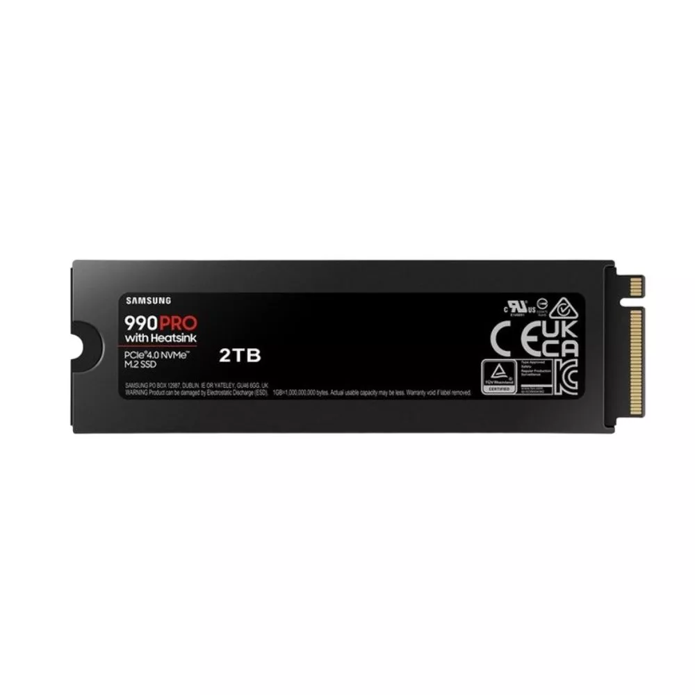 M.2 NVMe SSD 2.0TB Samsung 990 PRO w/ Heatsink [PCIe 4.0 x4, R/W:7450/6900MB/s, 1.2PB, 3DTLC]