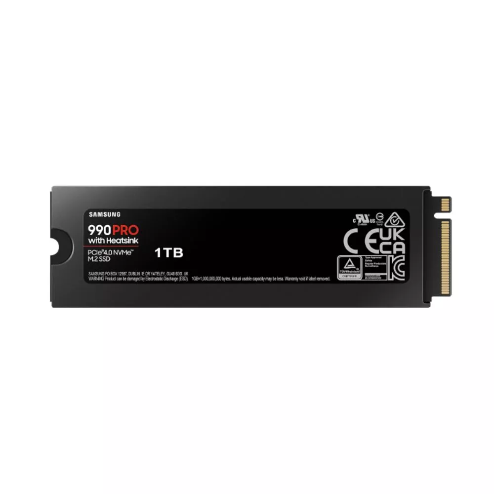 M.2 NVMe SSD 1.0TB Samsung SSD 990 PRO w/Heatsink, PCIe4.0 x4 / NVMe2.0, M2 Type 2280 form factor, Seq. Read: 7450 MB/s, Seq. Write: 6900 MB/s, Max R фото