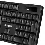 SVEN KB-C2100W, Wireless Keyboard, 2.4GHz, Multimedia Keyboard (104 keys), Low battery indicator, USB, Black, Rus/Ukr/Eng