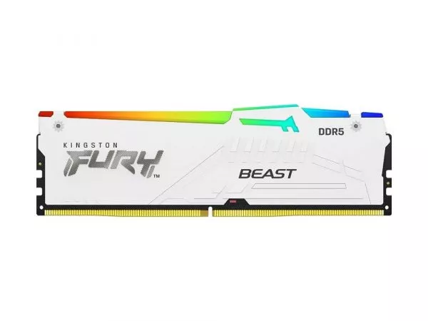 16GB DDR5-5200  Kingston FURY® Beast DDR5 White RGB EXPO , PC41600, CL36, 1.25V, 1Rx8, Auto-overclocking, Asymmetric WHITE Large heat spreader, Dynami