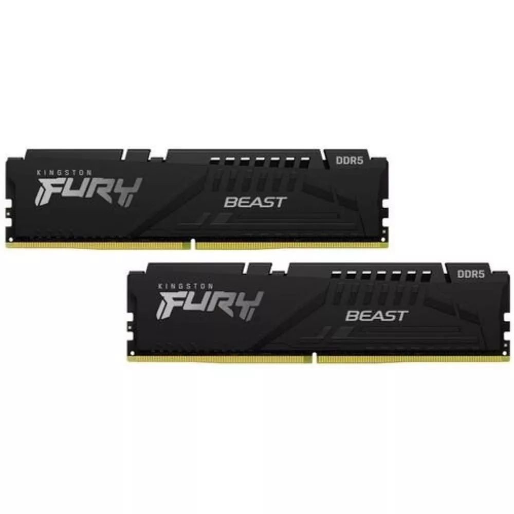 32GB (Kit of 2*16GB) DDR5-6000  Kingston FURY® Beast DDR5 EXPO, PC48000, CL36, 1Rx8, 1.35V, Auto-overclocking, Asymmetric BLACK low-profile heat sprea