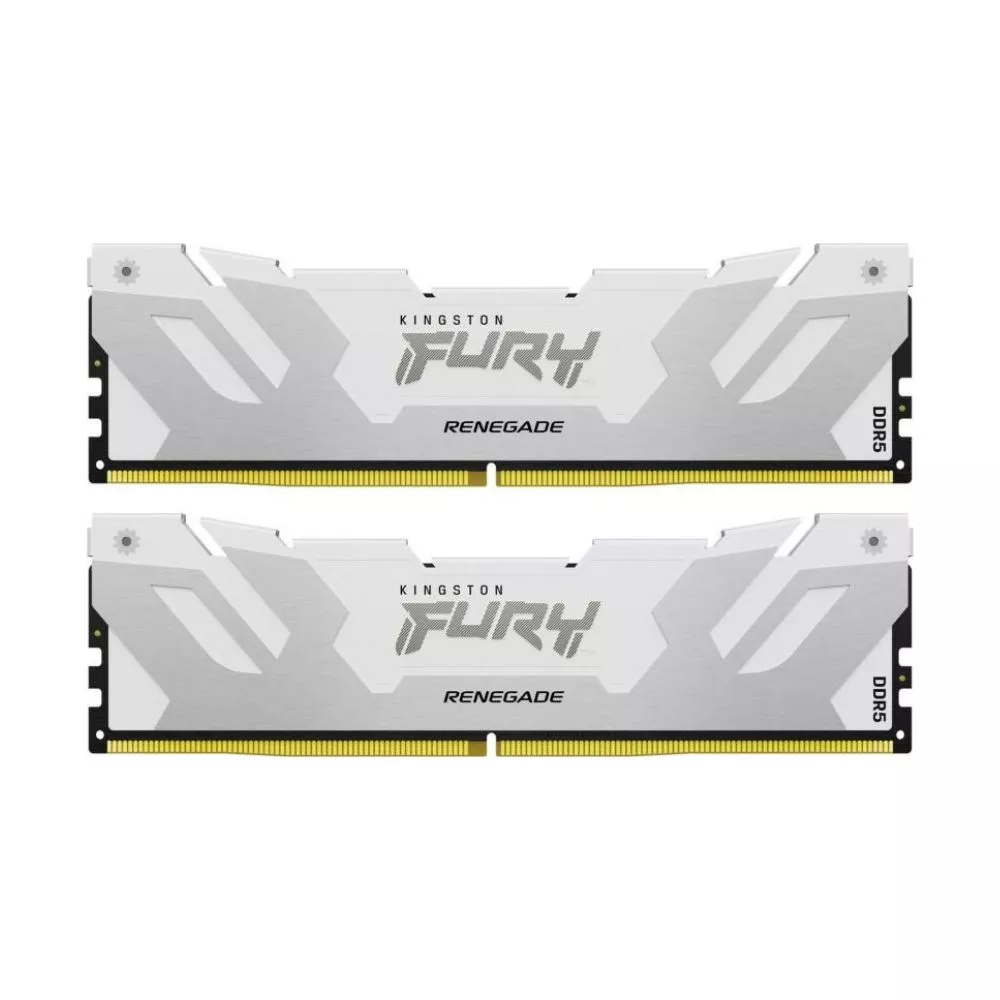 32GB (Kit of 2*16GB) DDR5-6400  Kingston FURY® Renegade White DDR5, PC51200, CL32, 1.35V, 1Rx8, Auto-overclocking, Symmetric WHITE Large heat spreader