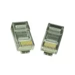 RJ45 Modular Plug LC-8P8C-001/50, Modular plug 8P8C for solid LAN cable, 30u" gold plated, 50 pcs/ba
