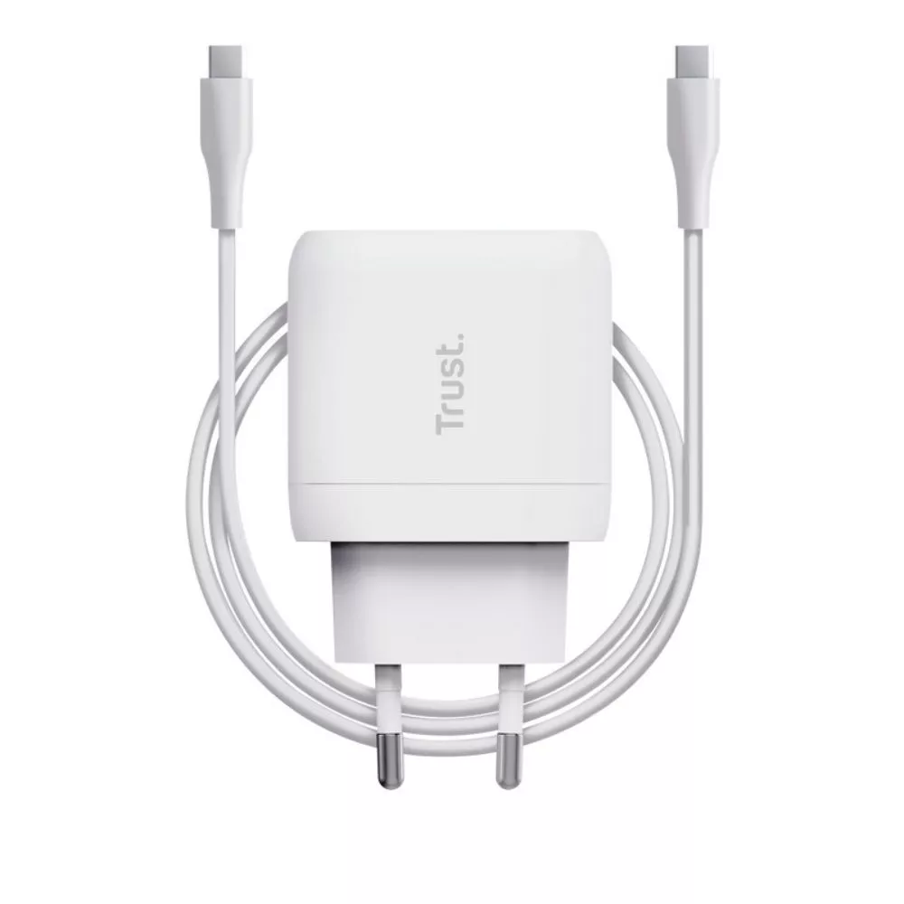 Trust Maxo 65W Universal USB-C Charger, Charging technology USB-C, USB PD 3.0 PPS, output (5, 9, 12, 15, 20V; max 3A), with included 2m USB-C cable фото