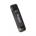 256TB  Transcend Portable SSD ESD310C Black, USB-A/C 3.2 (71.3x20x7.8 mm, 11g, R/W:1050/950 MB/s)