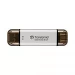 1.0TB  Transcend Portable SSD ESD310S Silver, USB-A/C 3.2 (71.3x20x7.8 mm, 11g, R/W:1050/950 MB/s)