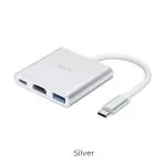 HOCO HB14 Easy use Type-C adapter (Type-C to USB3.0+HDMI+PD) silver