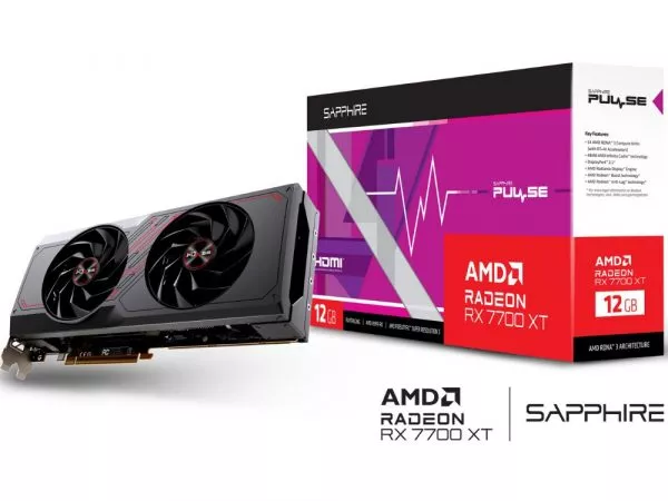 Sapphire PULSE Radeon™ RX 7700 XT 12GB GDDR6 192Bit 2544/18000Mhz, 2xHDMI, 2xDP, Dual Fan, SP: 3456, AMD RDNA 3, 5nm GPU, PCIe4.0, Composite Heatpipe, фото