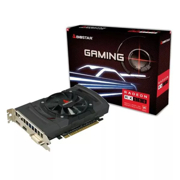 BIOSTAR Gaming Radeon RX 550 / 4GB GDDR5 128Bit 1183/6000Mhz, 512SP, 1xDVI-D, 1xHDMI, 1xDP, Single Fan, Radeon Freesync Technology, AMD XConnect and фото