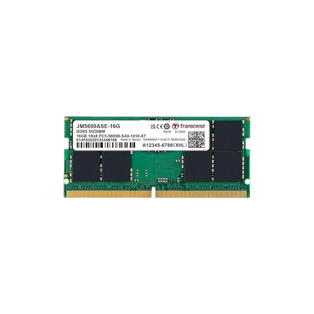 16GB DDR5-5600MHz SODIMM Transcend JetRam, PC5-44800U, 1Rx8, CL46, 1.1V фото