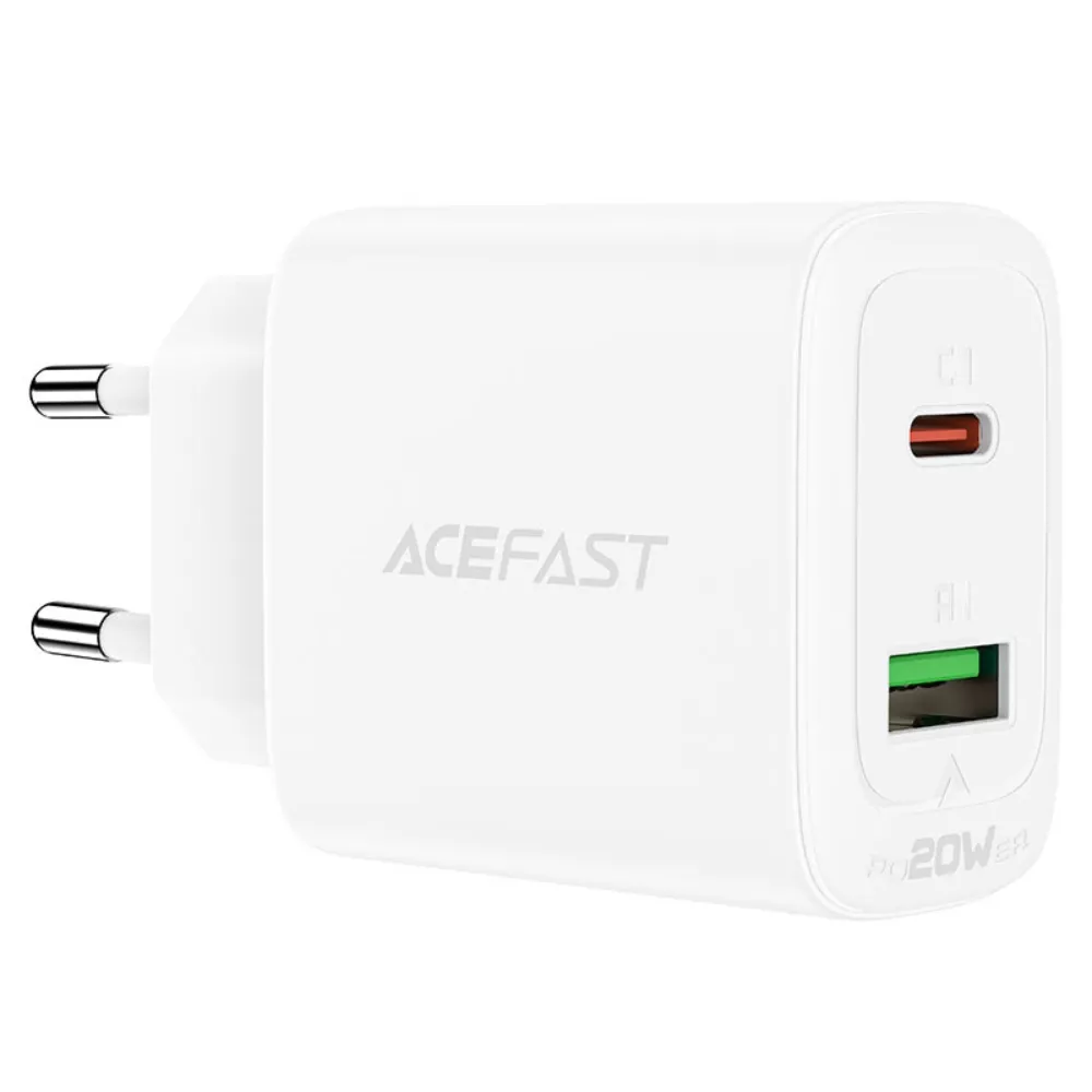 ACEFAST A25 PD20W (USB-C USB-A) dual port charger (EU) фото