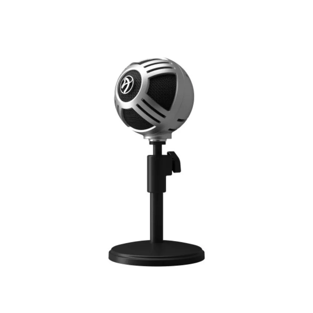 AROZZI Sfera Pro USB Plug-and-play microphone with -10dB Cardioid, Cardioid, and Omnidirectional pick-up patterns, 20Hz – 20kHz, 1.9m, silver фото