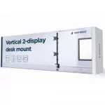 Arm for 2 monitors 17"-32" Gembird MA-D2-02, Adjustable 2-display vertical desk mount (rotate, tilt, swivel), VESA 75/100, up to 9 kg, black фото