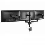 Arm for 3 monitors 13"-27" - Gembird MA-DA3-01, Steel (1.35 mm), Gas spring 2-7kg, VESA 75/100, arm rotates, extends and retracts, tilts to change rea фото