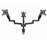 Arm for 3 monitors 13"-27" - Gembird MA-DA3-01, Steel (1.35 mm), Gas spring 2-7kg, VESA 75/100, arm rotates, extends and retracts, tilts to change rea фото
