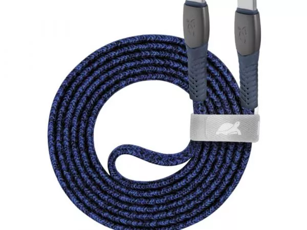 Type-C to Type-C Cable Rivacase PS6105 BL12, nylon braided, 1.2M, Blue фото