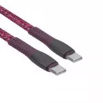 Type-C to Type-C Cable Rivacase PS6105 RD12, nylon braided, 1.2M, Red фото