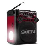 Speakers SVEN Tuner "SRP-355" Black/Red, 3w, FM, USB, SD/microSD, flashlight фото