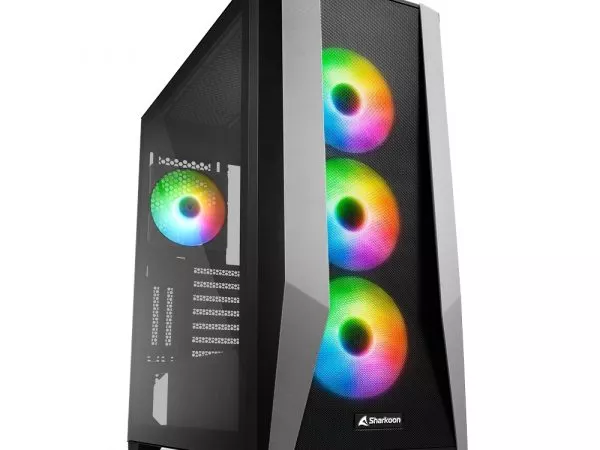 Sharkoon TG7M RGB ATX Case, with Side Panel of Tempered Glass, without PSU, Mesh Front Panel, Tool-free, Pre-Installed Fans: Front 3x120mm A-RGB LED, фото