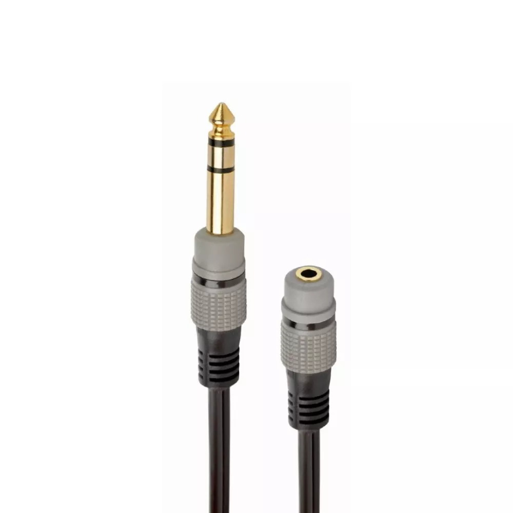 Audio adapter 6.35 mm to 3.5 mm - 0.2m - Cablexpert A-63M35F-0.2M, 6.35 mm to 3.5 mm stereo audio adapter plug, gold plated connectors for superior a фото