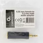 Audio adapter 6.5 mm socket female mm to male 3.5 mm, Cablexpert, A-6.35F-3.5M фото