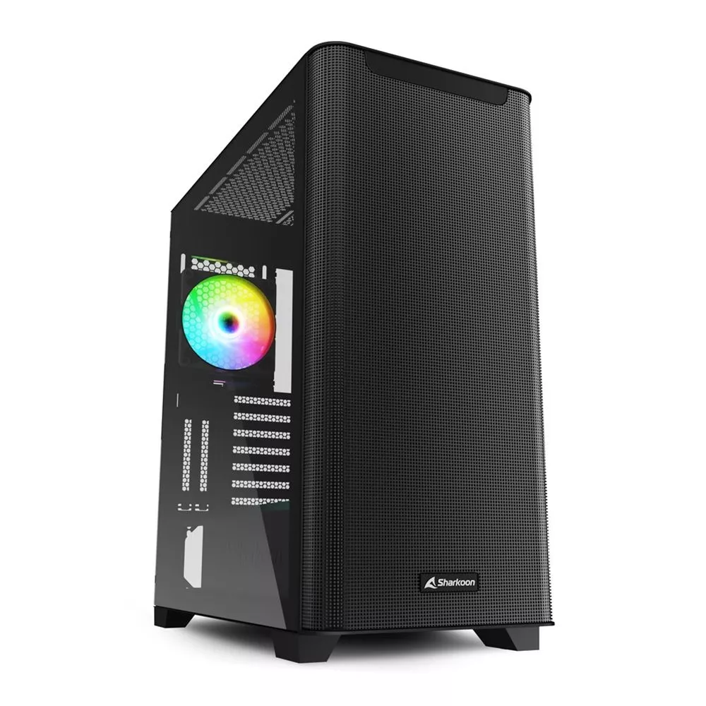Sharkoon M30 RGB ATX Case, with Side Panel of Tempered Glass, without PSU, Tool-free, Mesh Front Panel, Pre-Installed Fans: Front 1x120mm PWM, Rear 1x фото