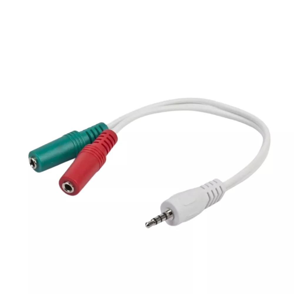 Audio cable CCA-417W, 3.5mm 4-pin plug to 3.5mm stereo microphone sockets adapter cable; allows co фото