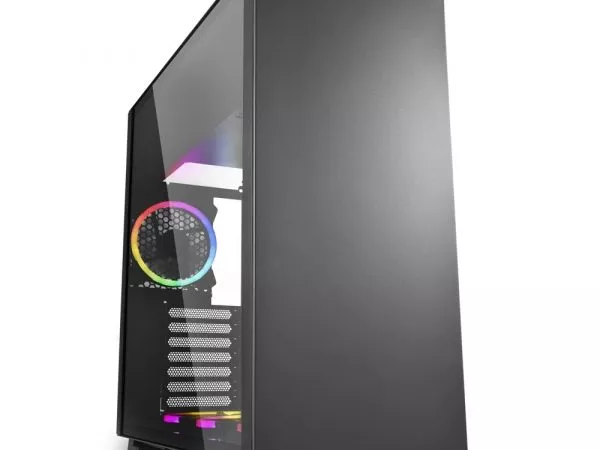 Sharkoon PURE STEEL Black RGB ATX Case, with Side Panel of Tempered Glass, without PSU, Tool-free, Pre-Installed Fans: Bottom 3x120mm A-RGB LED, Rear фото