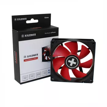 92mm Case Fan - XILENCE XPF92.R.PWM Fan, 92x92x25mm, 1800rpm, <19dBa, 32.1CFM, hydro bearing, 4Pin with PWM, Black/Red фото