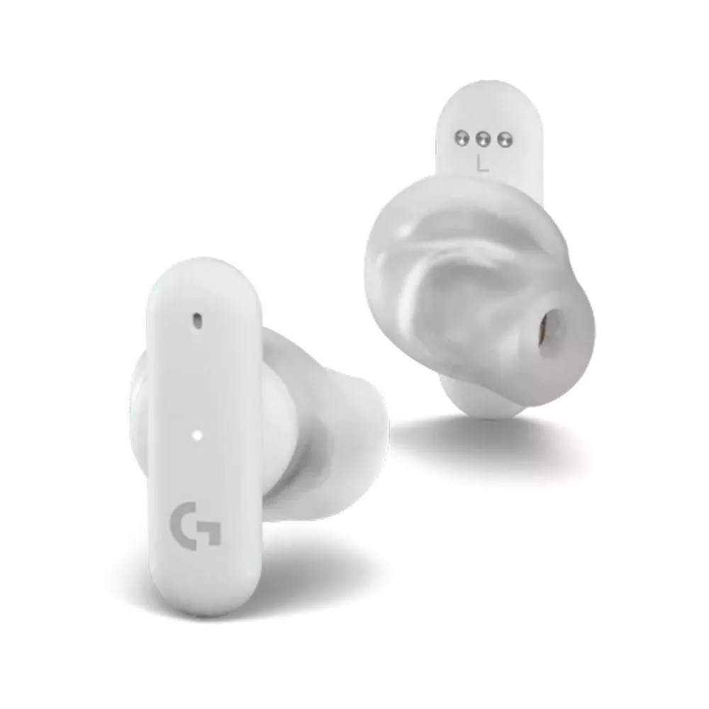 Wireless Gaming Earbuds Logitech FITS, 10mm drivers, 20-20kHz, 16 Ohm, 106dB, 7.2g, BT 5.2, White фото