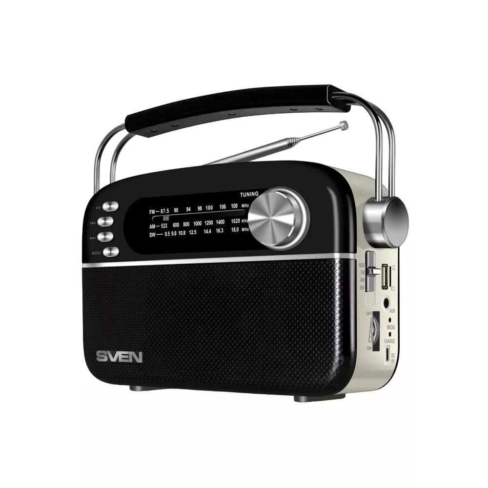 Speakers SVEN Tuner "SRP-505" Black 3W, Bluetooth, FM/AM/SW, USB, microSD, AUX, battery фото