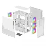 DEEPCOOL "CH560 WH" ATX Case, with Hybrid Side-Window (Tempered Glass Side Panel) Megnetic, without PSU, Tool-Less, Pre-installed: Front 3x140mm ARGB фото